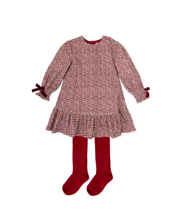 VESTIDO GRANATE CON LEOTARDOS