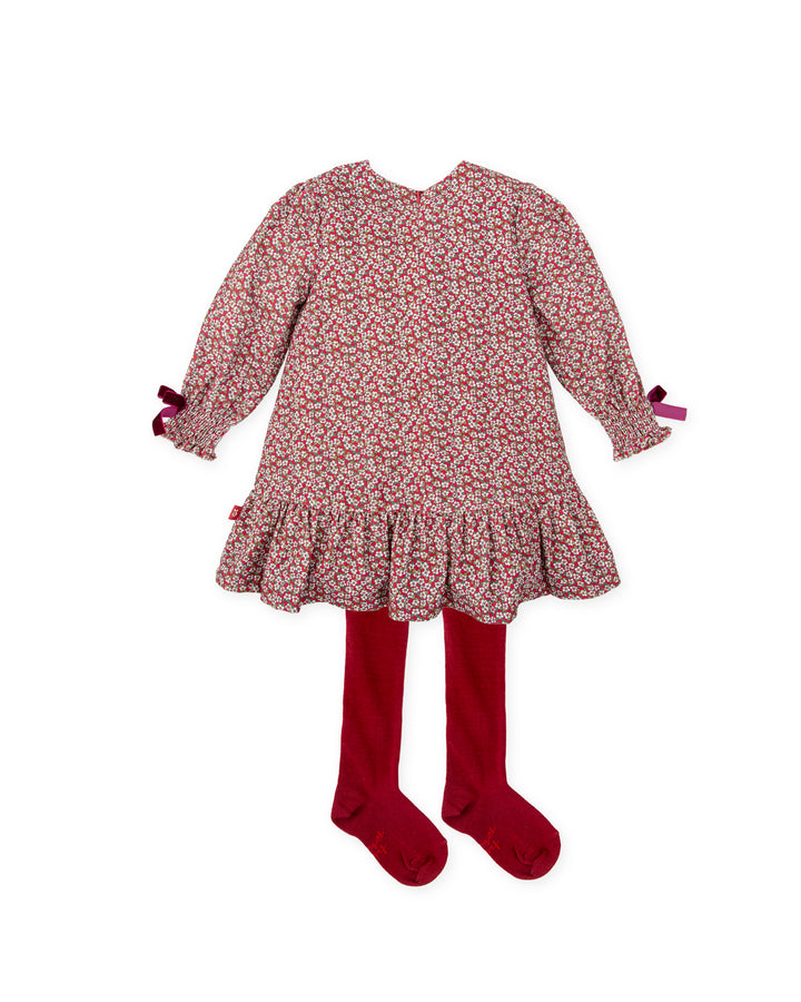 VESTIDO GRANATE CON LEOTARDOS