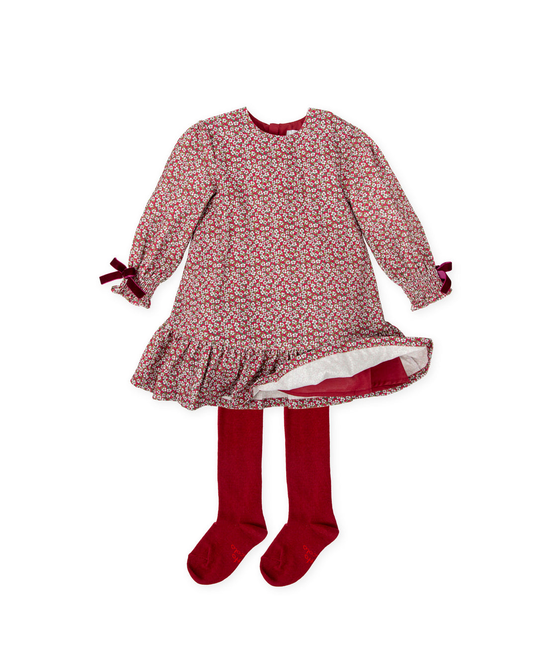 VESTIDO GRANATE CON LEOTARDOS