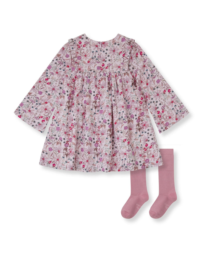 VESTIDO PÉTALO FLORES CON CALCETINES