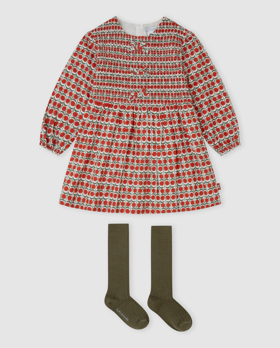VESTIDO ROJO CENEFA CON CALCETINES