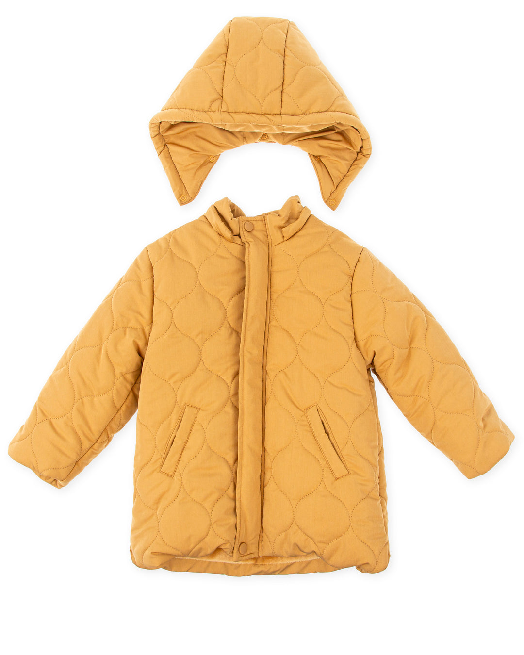 MUSTARD REMOVABLE HOODED PARKA
