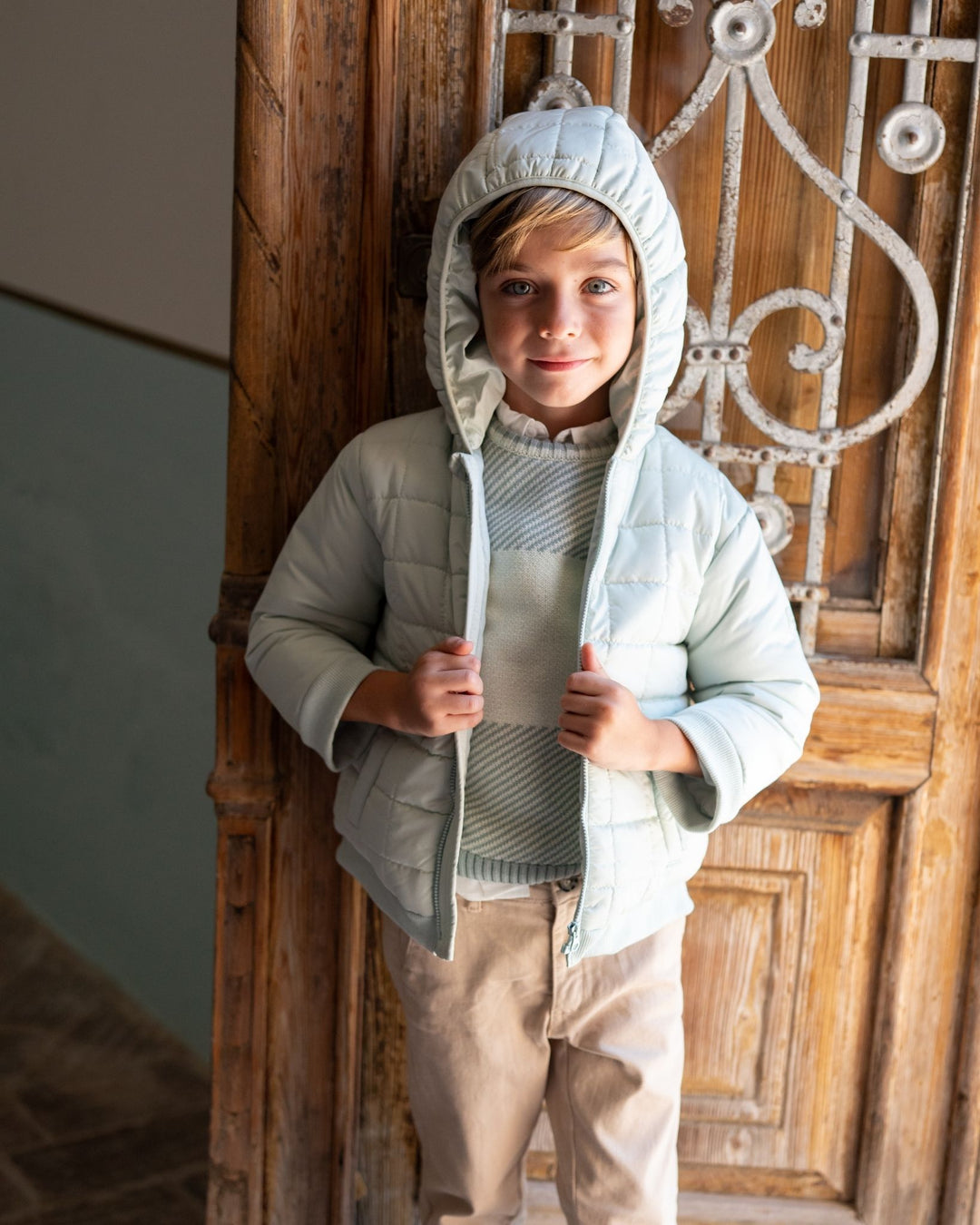 PARKA CON CAPUCHA ACOLCHADA AGUAMARINA