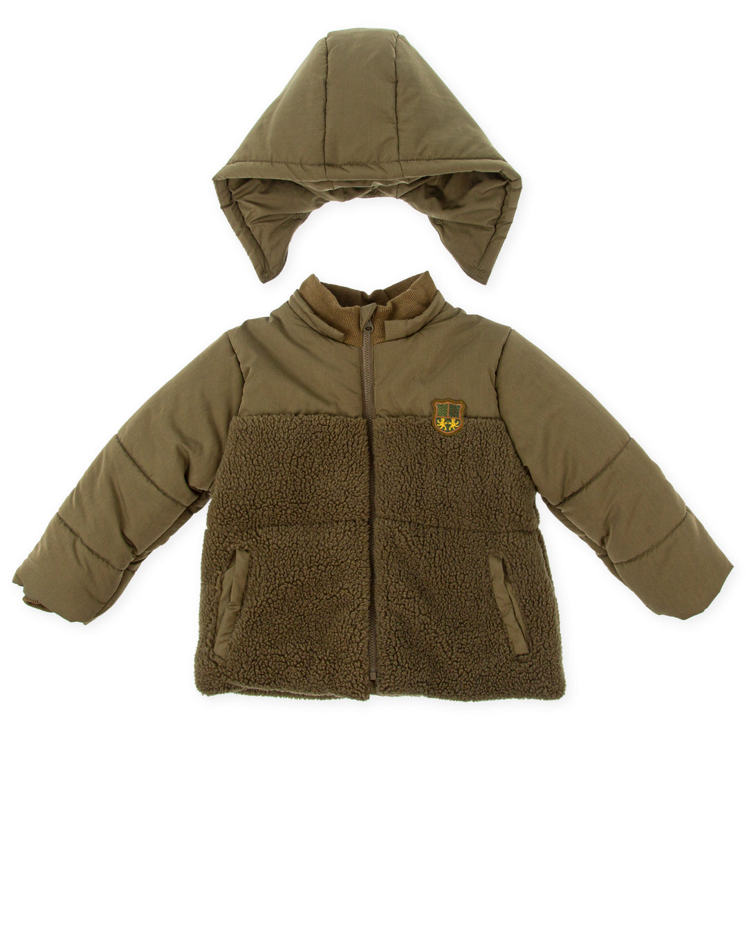 KHAKI PARKA WITH DETACHABLE HOOD