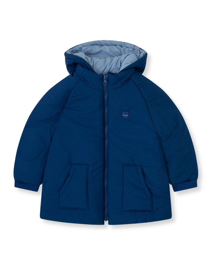 PARKA CON CAPUCHA ACOLCHADA AZUL MARINO