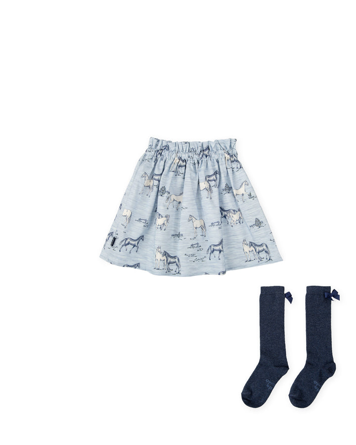 GONNA PORCELLANA CAVALLI CON CALZINI