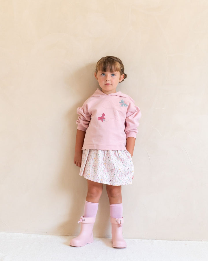 FALDA PÉTALO FLORES CON CALCETINES