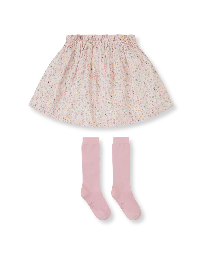 FALDA PÉTALO FLORES CON CALCETINES