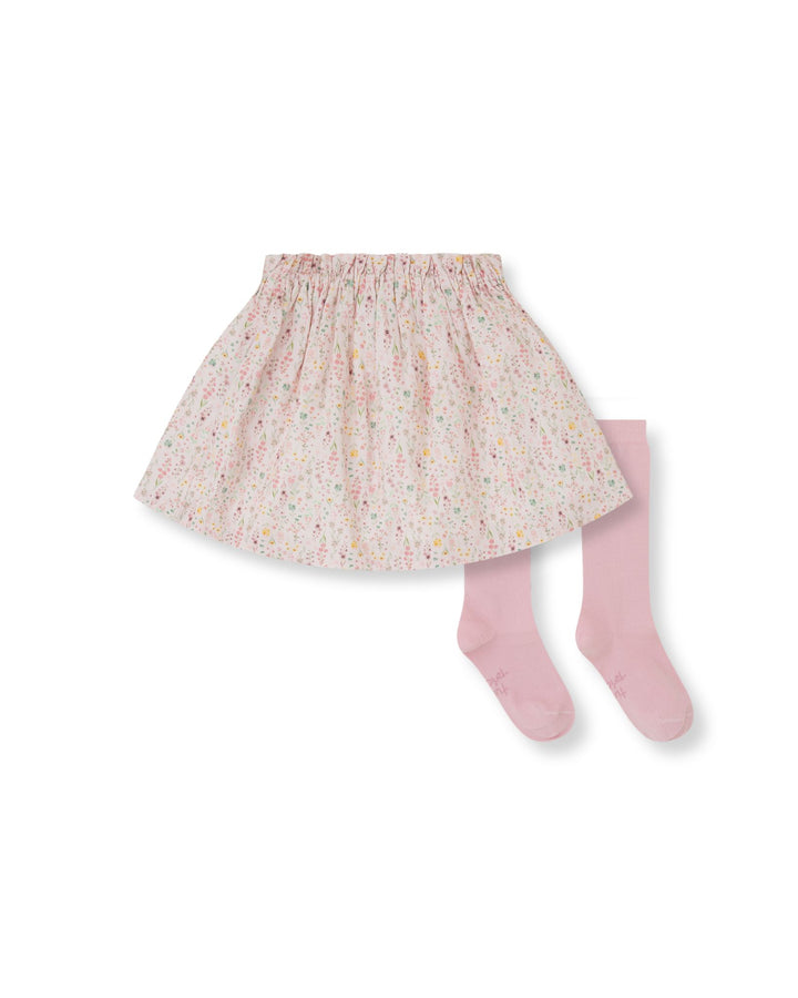 FALDA PÉTALO FLORES CON CALCETINES