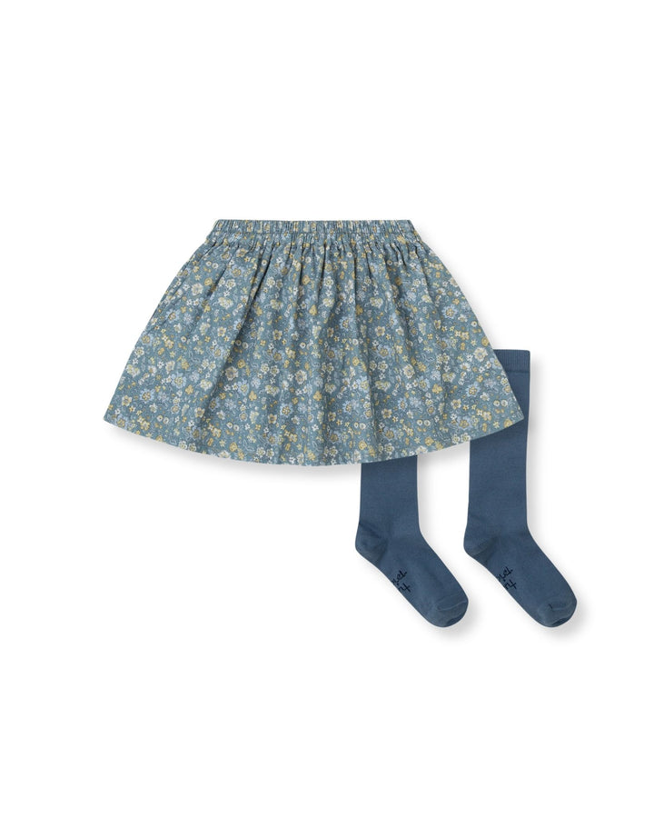 FALDA ACERO FLORES CON CALCETINES