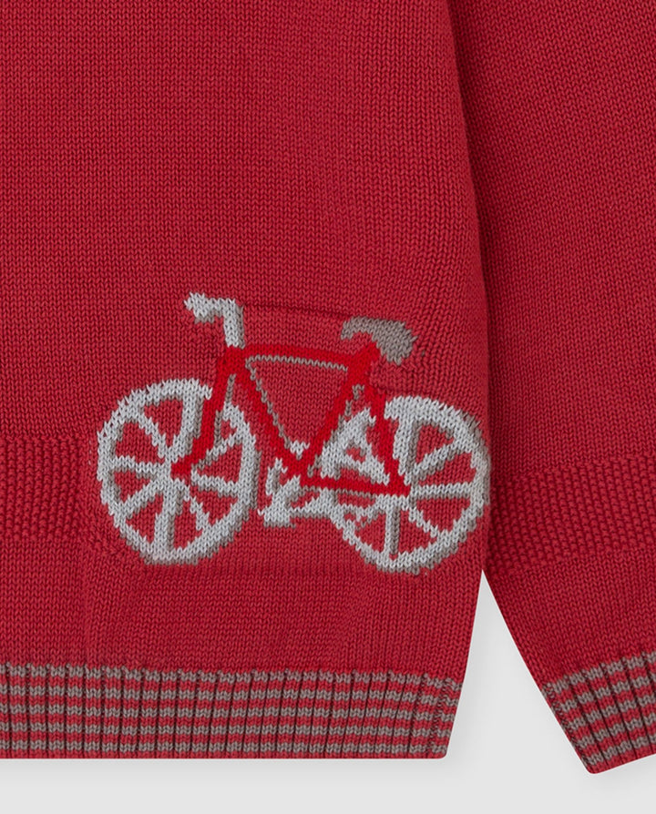 JERSEY TRICOT CARMÍN BICICLETA
