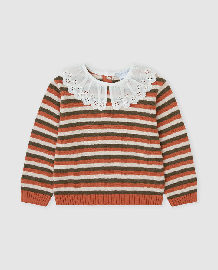 JERSEY TRICOT RAYAS CON VOLANTE