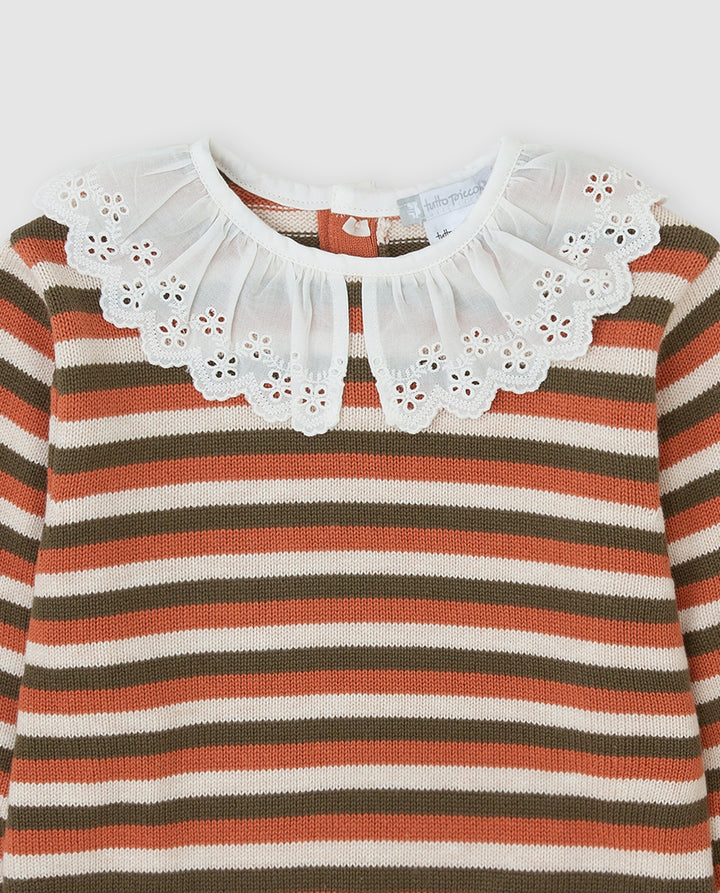 JERSEY TRICOT RAYAS CON VOLANTE