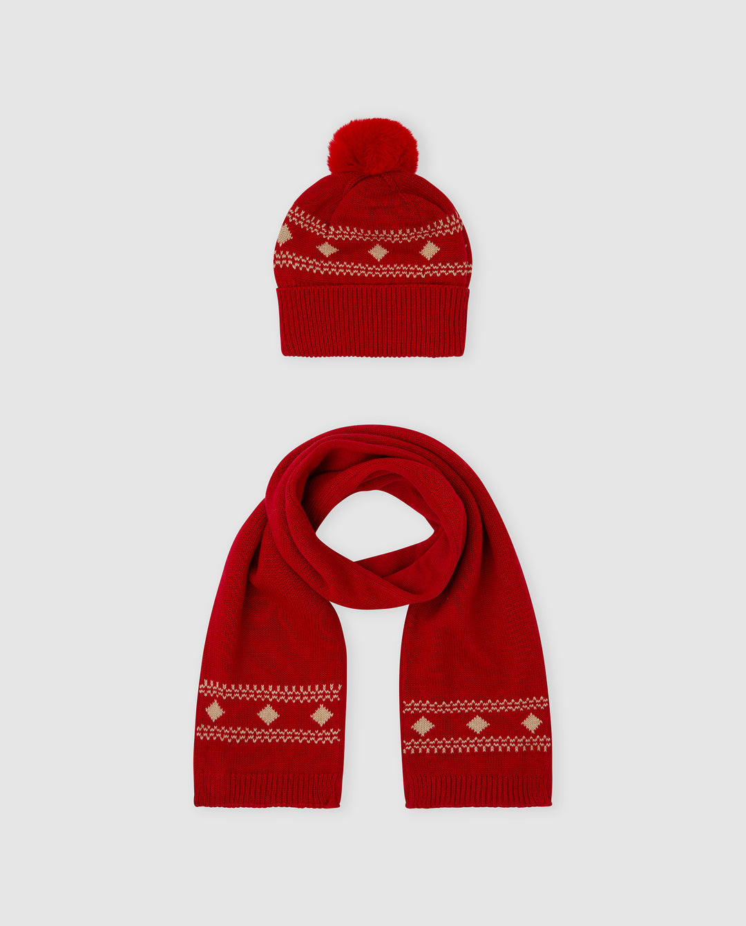 CONJUNTO GORRO Y BUFANDA ROJO
