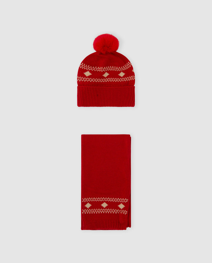 CONJUNTO GORRO Y BUFANDA ROJO