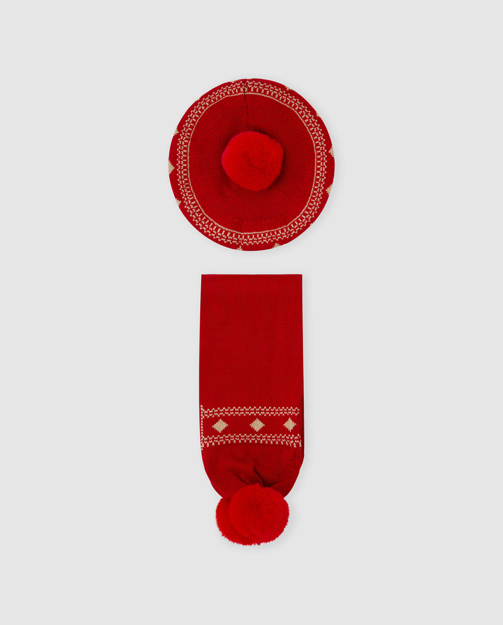 CONJUNTO BOINA Y BUFANDA ROJO
