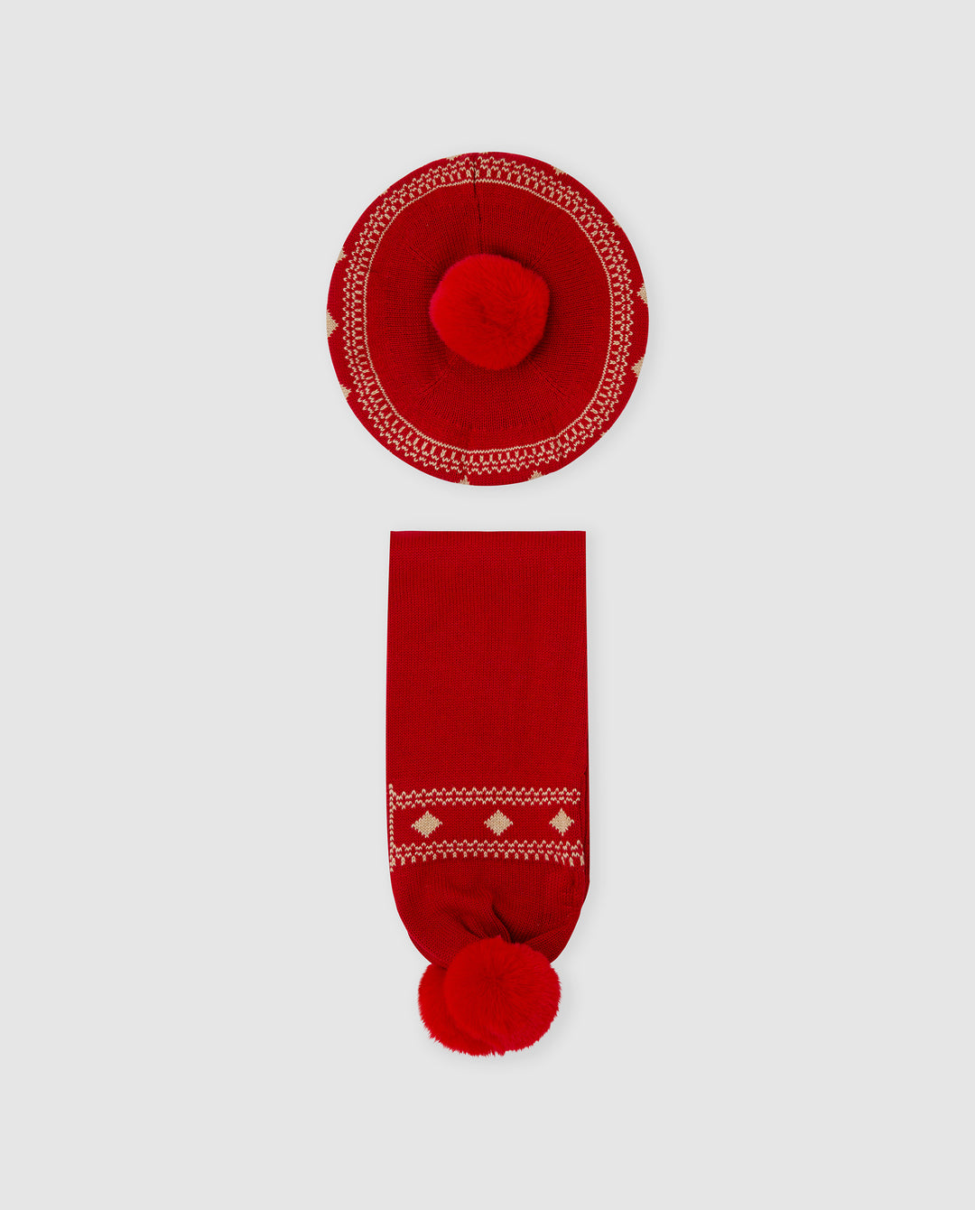 CONJUNTO BOINA Y BUFANDA ROJO