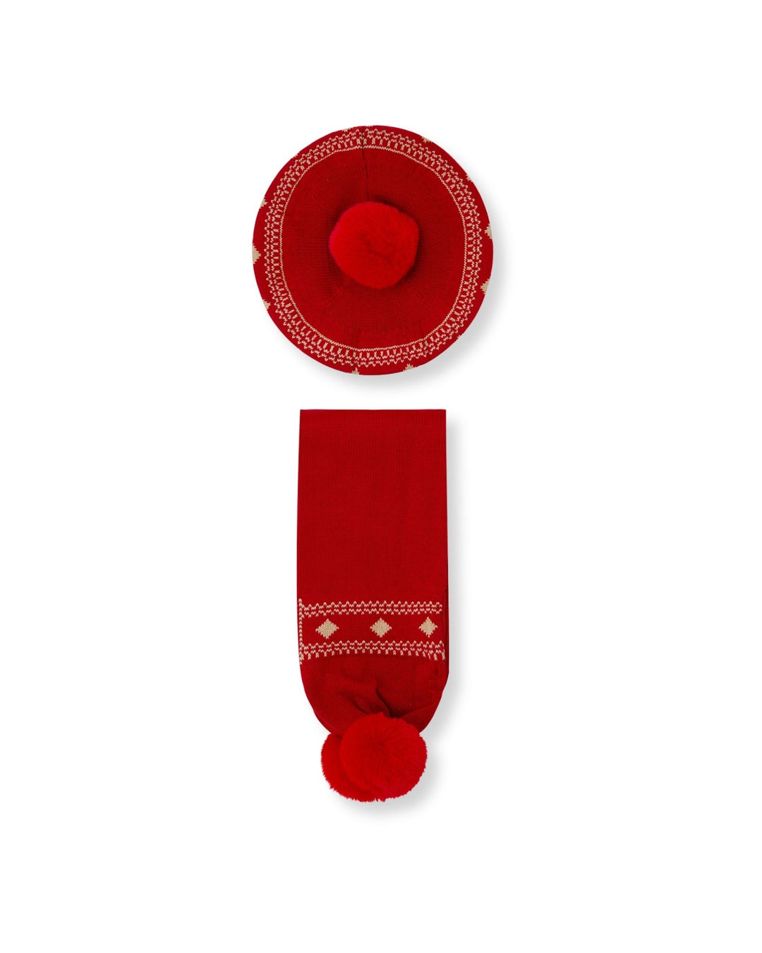 CONJUNTO BOINA Y BUFANDA ROJO
