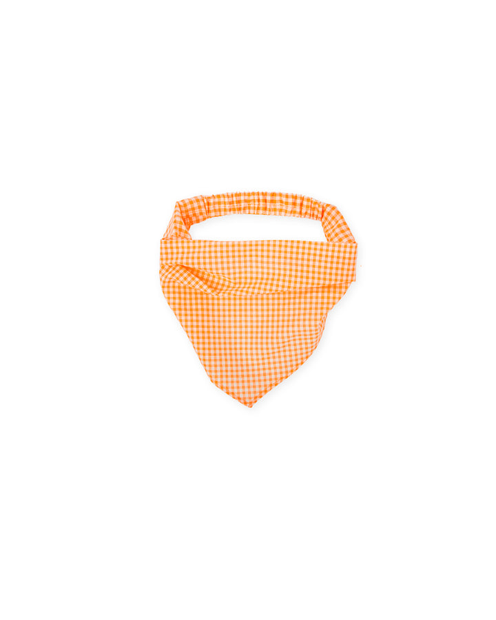 ORANGE GINGHAM HEADSCARF
