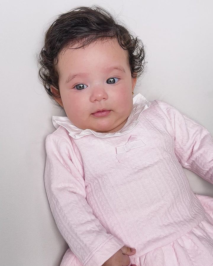 VESTIDO ROSA TRENZAS CON LEOTARDOS BEBÉ