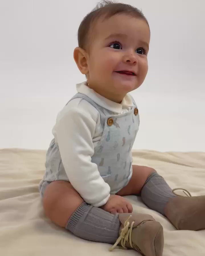 PORCELAIN BUNNIES ROMPER WITH SOCKS