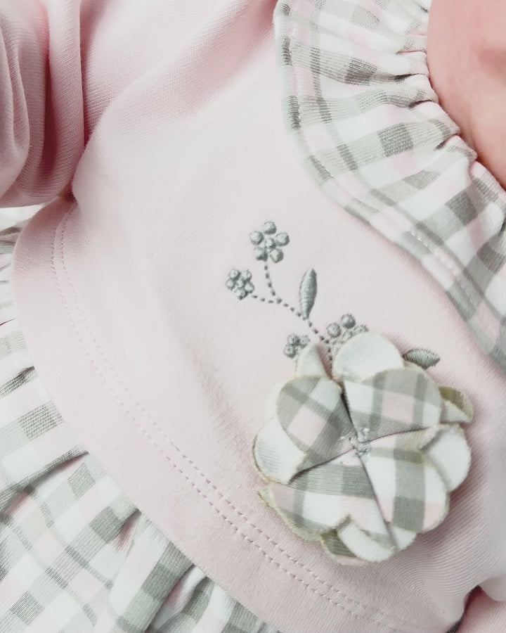 ABITO A QUADRI ROSA CON COLLANT