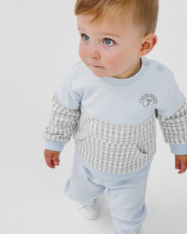 CONJUNTO 2 PZAS. AZUL CUADROS