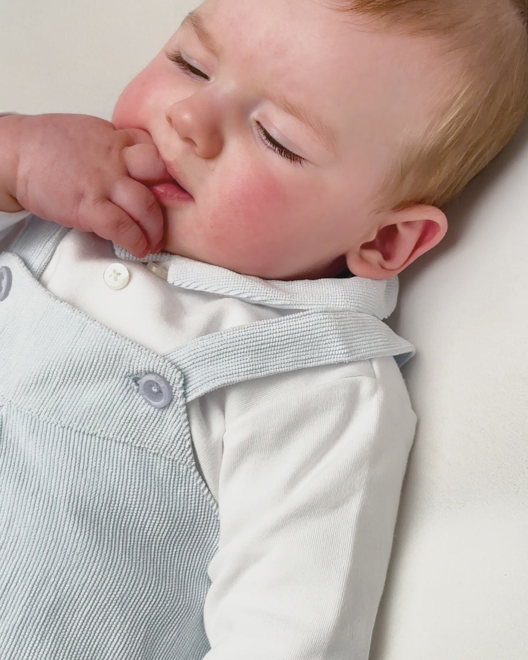 BLUE MICROPANA ROMPER WITH SOCK SET