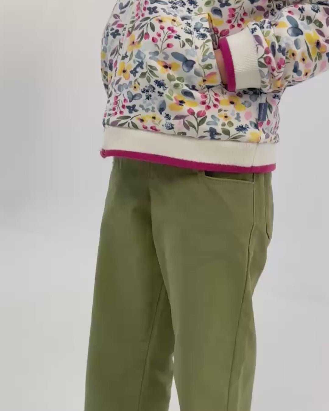 PURPLE FLOWERED HOODED SWEATSHIRT